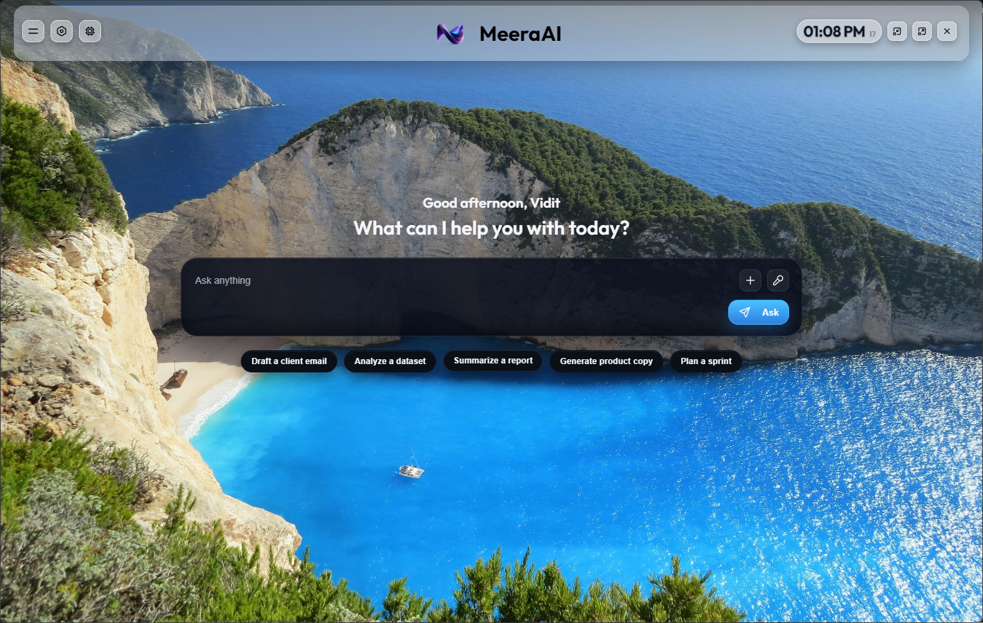 MeeraAI dashboard